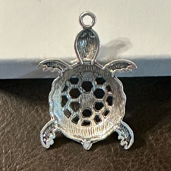 NWOT Silver Open Cuora Trifasciata Sea Turtle Large Charm Pendant for Necklace - Picture 2 of 6